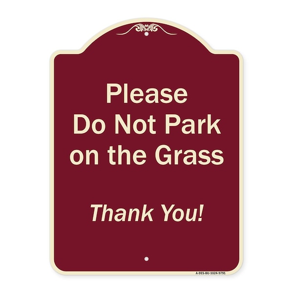 Designer Series-Please Do Not Park On The Grass Thank You!, 24" x 18", BU-1824-9791